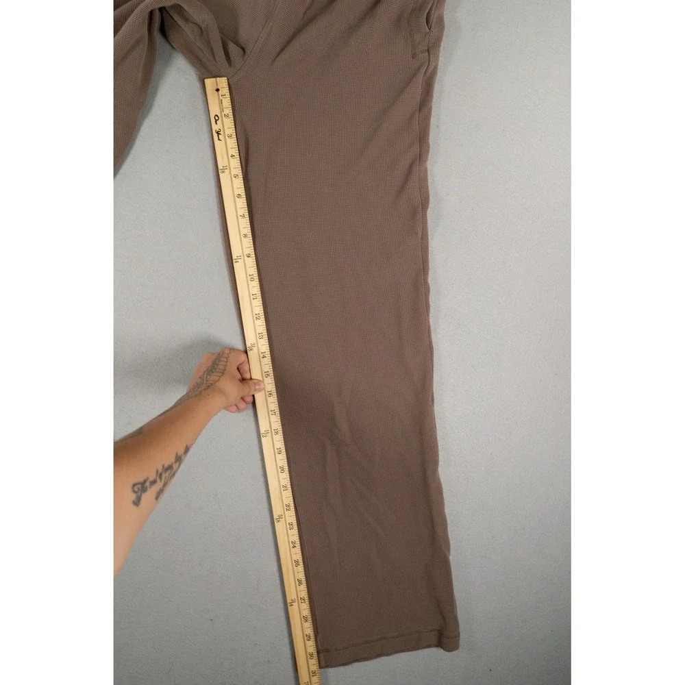 Alo Yoga Womens Waffle Knit Straight Leg Sweatpants Brown Small